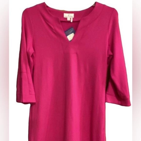 Jude Connally Dresses & Skirts - NEW NWT Jude Connally Megan Large Fuchsia V-Neck Dress Size L